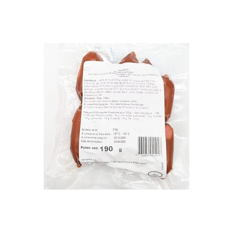 Mini saucisses volaille